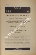 Book cover of Weekly Operating Notice containing Temporary Speed Restrictions, Temporary Engineering Works, Signalling & Permanent Way Alterations, General Instructions and Notices, 22 to 28 October 1994 by Railtrack